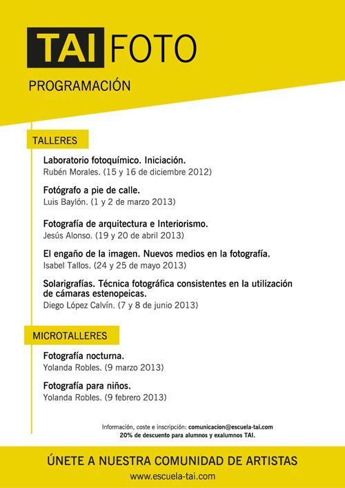Programación TAI FOTO Programación TAI FOTO